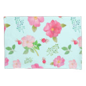 Schöne wilde Rose und Rose Wasserfarbenes Muster Kissenbezug (Vorderseite-Links)