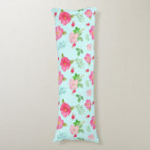 Schöne wilde Rose und Rose Wasserfarbenes Muster Seitenschläferkissen (Vorderseite Vertikal)