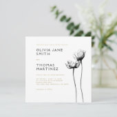 Schöne wilde Rustikale Hochzeit der Schwarzen Flor Einladung (Stehend Vorderseite)