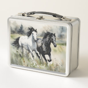 Schöne Wildpferde-Lunchbox Metall Brotdose