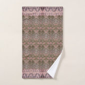 Schöne William Morris Blumenmuster mit rosa Spitze Badhandtuch Set (Handtuch)