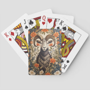 Schöne William Morris inspirierte Dickhornschafe Spielkarten