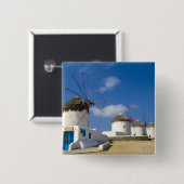 Schöne Windmühlen auf der Insel Mykonos, Button (Vorne & Hinten)