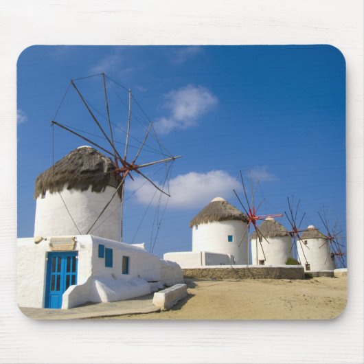 Schöne Windmühlen auf der Insel Mykonos, Mousepad (Vorne)