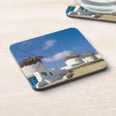 Schöne Windmühlen auf der Insel Mykonos, Untersetzer (Linke Seite)