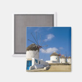 Schöne Windmühlen auf Mykonos, Magnet (Vorderseite/Rückseite)
