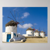 Schöne Windmühlen auf Mykonos, Poster (Vorne)