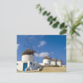 Schöne Windmühlen auf Mykonos, Postkarte (Stehend Vorderseite)