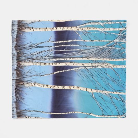 Schöne Winter Birch Fleecedecke (Vorderseite (Horizontal))