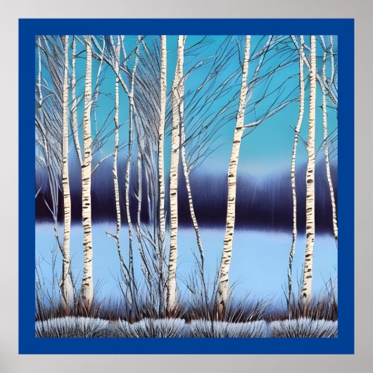 Schöne Winter Birch Poster (Vorne)