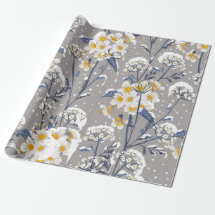 Schöne Winter-Blume blühend im Schnee delig Geschenkpapier