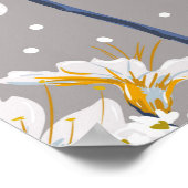 Schöne Winter-Blume blühend im Schnee delig Poster (Ecke)