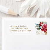 Schöne Winter Floral Wedding Rücksendeadresse (Insitu)