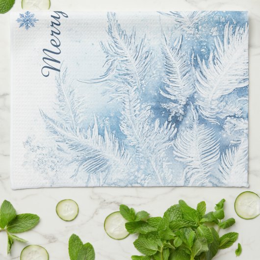 Schöne Winter Frost Weihnachten Geschirrtuch (Gefaltet)