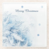 Schöne Winter Frost Weihnachten Glasuntersetzer (Vorderseite)