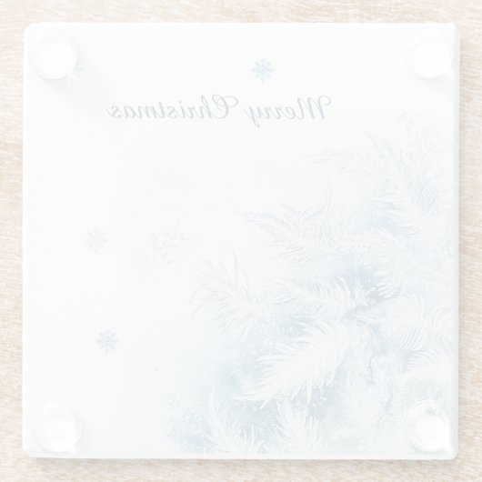 Schöne Winter Frost Weihnachten Glasuntersetzer (Rückseite)