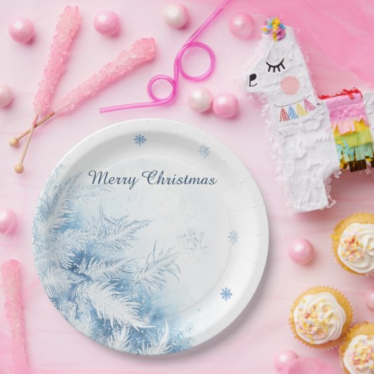 Schöne Winter Frost Weihnachten Pappteller (Party)