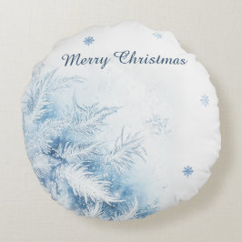 Schöne Winter Frost Weihnachten Rundes Kissen