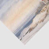 Schöne Winter Lighthouse Szene Weihnachten Seidenpapier (Ausschnitt)