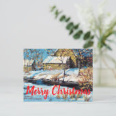 Schöne Winter-Schnee-Bild Weihnachtskarte Postkarte (Stehend Vorderseite)