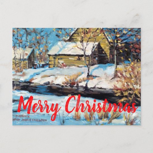 Schöne Winter-Schnee-Bild Weihnachtskarte Postkarte (Vorderseite)