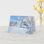 Schöne Winter-Schnee-Waldszene Karte (Gelbe Blume)