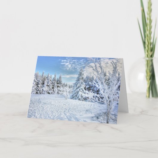 Schöne Winter-Schnee-Waldszene Karte (Vorderseite)