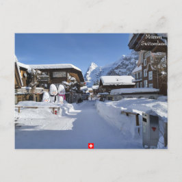 Schöne Winter Schweizer Alpen Szene Postkarte