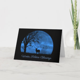 Schöne Winter Solstice Segnungen mit Elk Karte