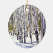 Schöne Winteraspekte in Flagstaff Arizona Keramik Ornament (Links)