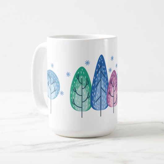 Schöne Winterbaume in Pastellfarben Kaffeetasse (Vorderseite Links)