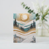 Schöne Winterbäume und Schnee-Malerei Postkarte (Stehend Vorderseite)