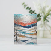 Schöne Winterbäume und Schnee-Malerei Postkarte (Stehend Vorderseite)