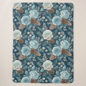 Schöne Winterblumen Tannenzapfen Decke Sherpadecke (Vorderseite)