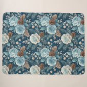 Schöne Winterblumen Tannenzapfen Decke Sherpadecke (Vorderseite (Horizontal))