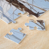 Schöne Winterhütte Wasserfarben-Skizze Puzzle (Seite)
