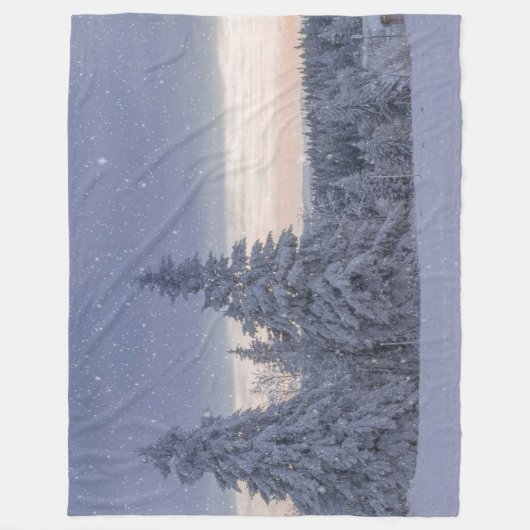 Schöne Winterlandschaft als Schnee Fleecedecke (Vorderseite)