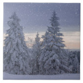 Schöne Winterlandschaft als Schnee Fliese (Vorderseite)