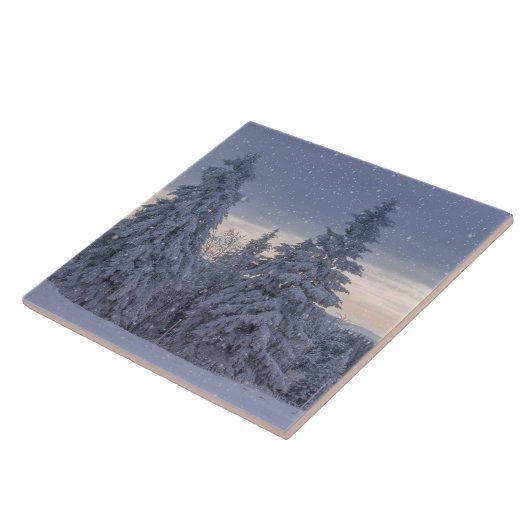 Schöne Winterlandschaft als Schnee Fliese (Seite)