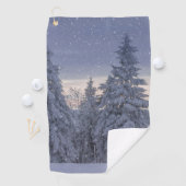 Schöne Winterlandschaft als Schnee Golfhandtuch (Insitu)