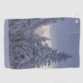 Schöne Winterlandschaft als Schnee Golfhandtuch (Horizontal)