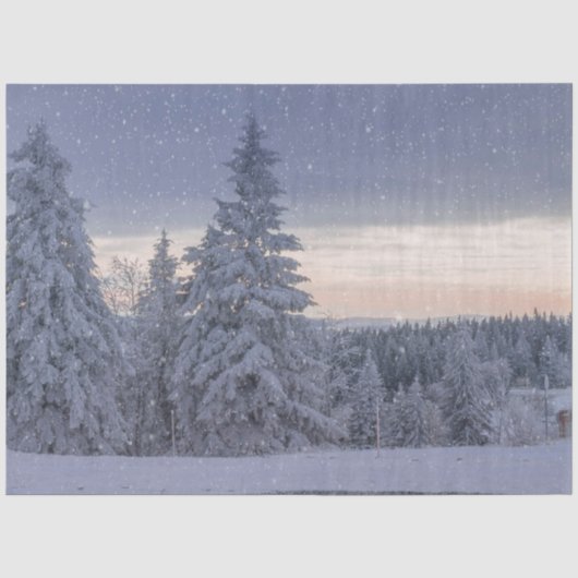 Schöne Winterlandschaft als Schnee Seidenpapier (Vorderseite)