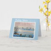 Schöne Winterlandschaft Geburtskarte Karte (Gelbe Blume)