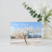 Schöne Winterlandschaft Hübscher Schneebaum Postkarte (Stehend Vorderseite)