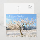 Schöne Winterlandschaft Hübscher Schneebaum Postkarte (Vorne/Hinten)