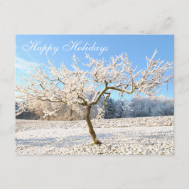 Schöne Winterlandschaft Hübscher Schneebaum Postkarte