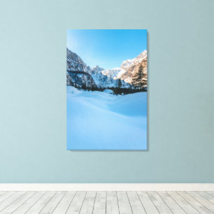 Schöne Winterlandschaft im Tamar-Tal, Slowenien Leinwanddruck