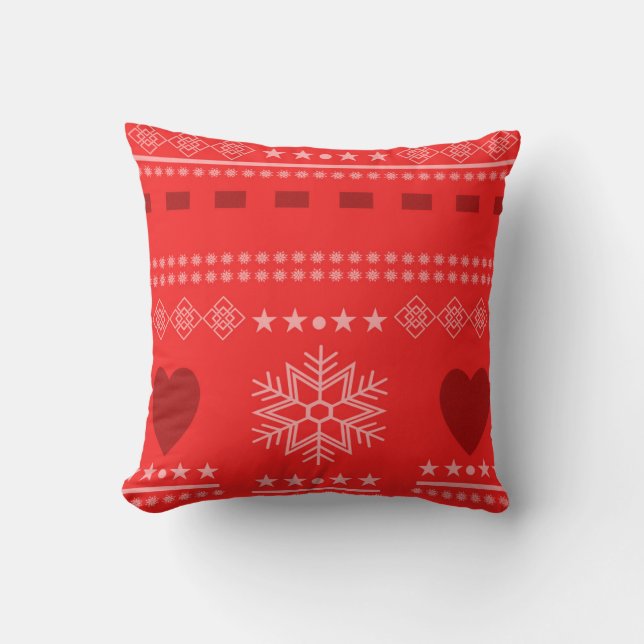 Schöne Winterlandschaft mit Herzen Kissen (Vorderseite)