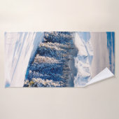 Schöne Winterlandschaft mit schneebedeckten Bäumen Badehandtuch (Badehandtuch)