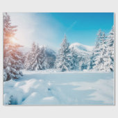 Schöne Winterlandschaft, phantastische Berge Geschenkpapier (Flach)